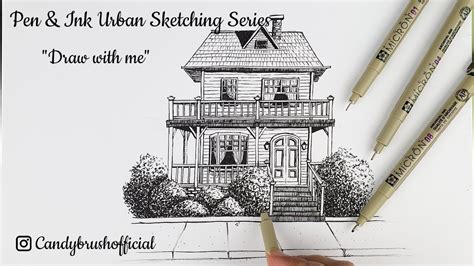 Pen Ink Urban Sketching Series A House Draw With Me YouTube