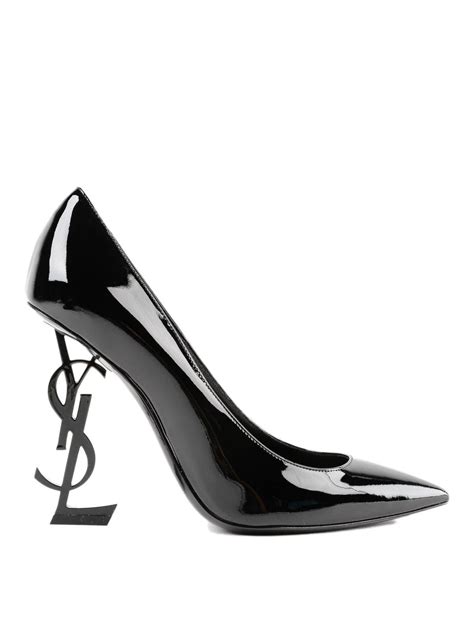 Saint Laurent Leather Opyum Pumps With Ysl Metal Heel In Black Lyst