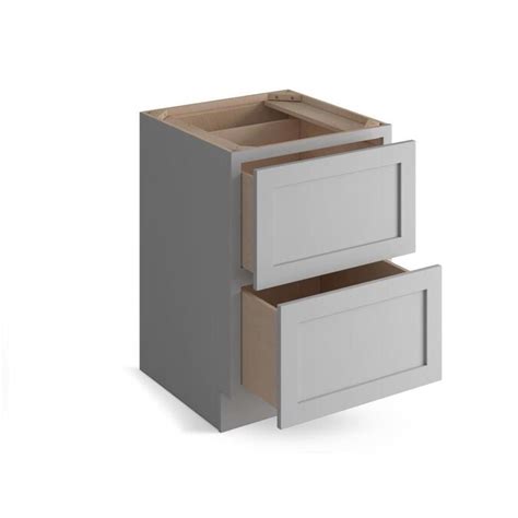 Valleywood Cabinetry 30 In W X 34 5 In H X 24 In D Proper Gray Birch Drawer Base Stock Cabinet