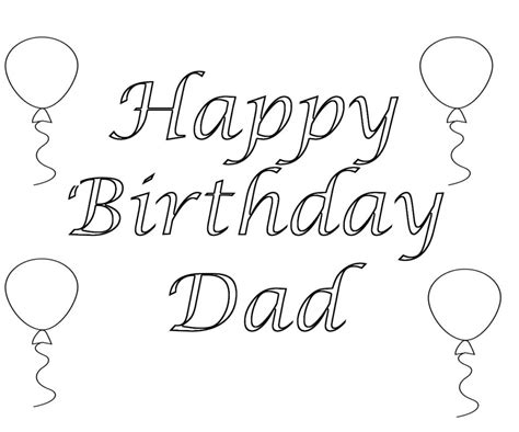 Happy Birthday Daddy Coloring Pages