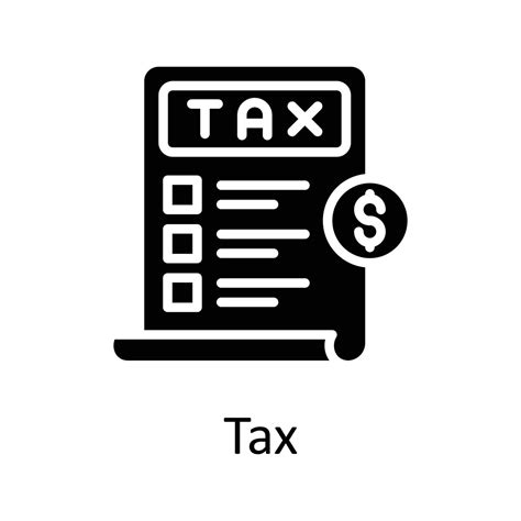 Tax Vector Solid Icon Design Illustration Taxes Symbol On White