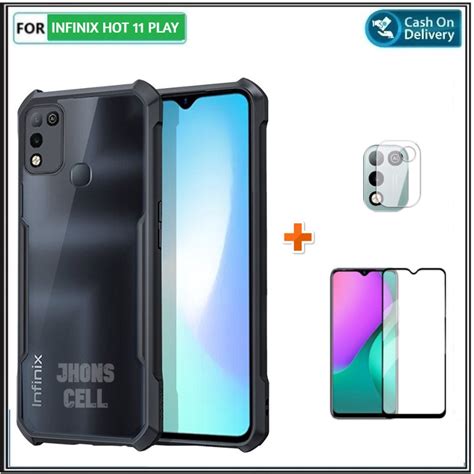 Jual Casing Infinix Hot Play Armor Fusion Tempered Glass Layar TG Camera Shopee Indonesia