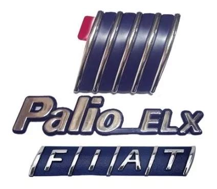 Kit Emblemas Palio Elx Fiat Capô E Mala 96 97 98 99 00 3pçs