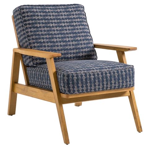 Кресло с каркасом из массива дуба Deniaud Oak Blue Print Armchair по ...