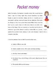 Pocket Money Worksheets