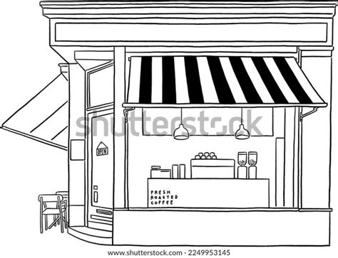 Cafe Front Shop Corner Restaurant Business Stock Vector Royalty Free