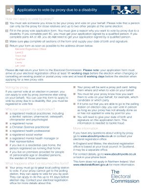Fillable Online Leeds Gov Application To Vote By Proxy Due To A