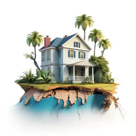 Premium AI Image | Sinking Dreams An Isolated Pixaresque Florida Home