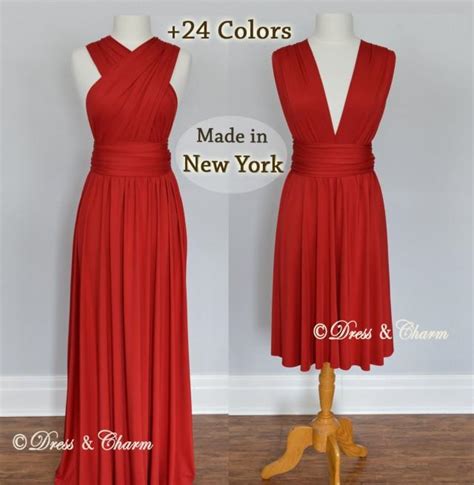 Ruby Red Maxi Dress, Infinity Dress, Convertible Dress, Red Dress, Prom ...