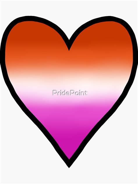 Lesbian Pride Heart Sticker For Sale By Pridepoint Redbubble