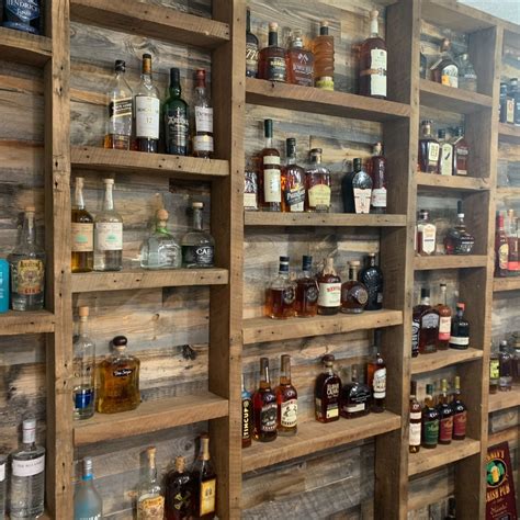 bourbon display  reclaimed wood home bar diy home bar basement