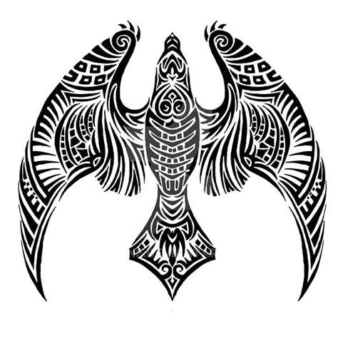 Tribal Night Hawk Tattoo Design