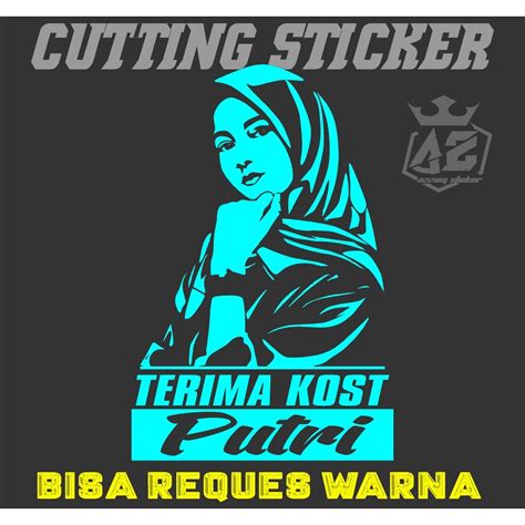 Jual Sticker Kata Kata Trima Kost Putri Kaca Samping Custom Cutting