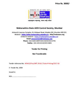 Fillable Online Phd Maharashtra Etenders Maharashtra State AIDS Control