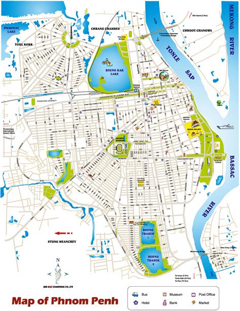 Cambodia Phnom Phen Map