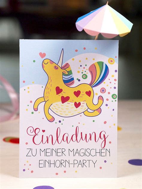 Einladungen Einhorn Party Vorlage Einladung Kindergeburtstag