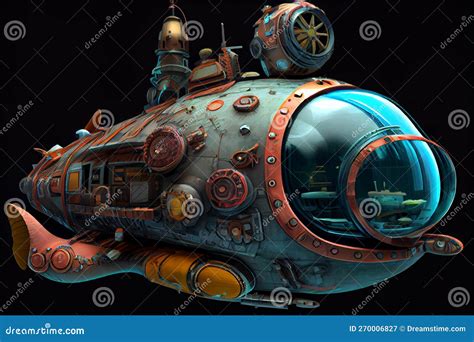 Illustration of a Fantasy Submarine Stock Illustration - Illustration ...