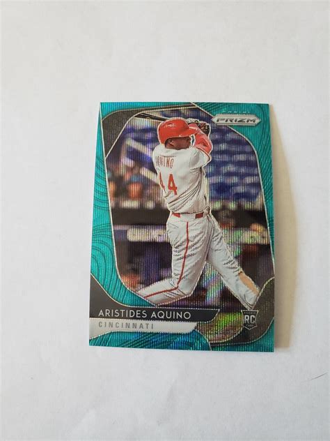 Panini Prizm Baseball Aristides Aquino Rc Teal Wave Prizm Ebay