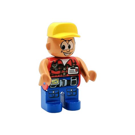 Lego Action Wheeler Avec Bleu Jambes Rouge Vest Wrench Duplo Figure