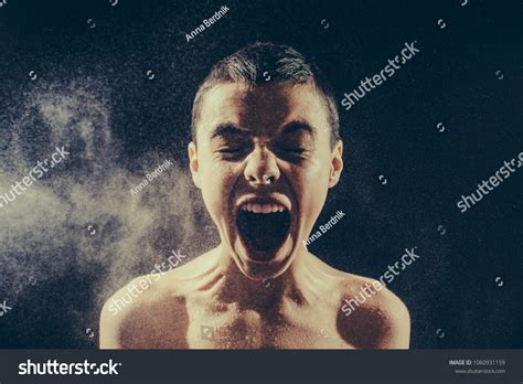Pre Teen Boy Naked Screams Into Stock Photo Edit Now