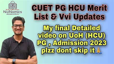 Big Update Uoh Hcu Pg Merit List New Date Know All Process