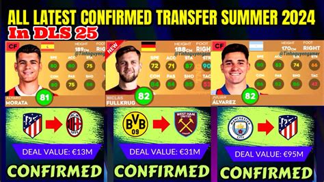 DLS 25 ALL LATEST CONFIRMED TRANSFER SUMMER 2024 IN DREAM LEAGUE