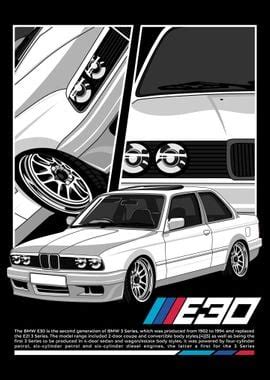 E30 Poster Picture Metal Print Paint By Alfian Dwi Displate