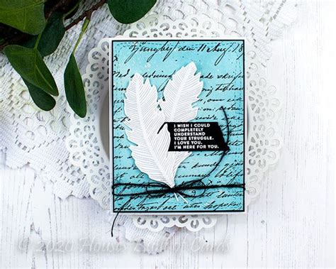 Vintage Feather Card Simon Says Stamp Stamptember Blog Party