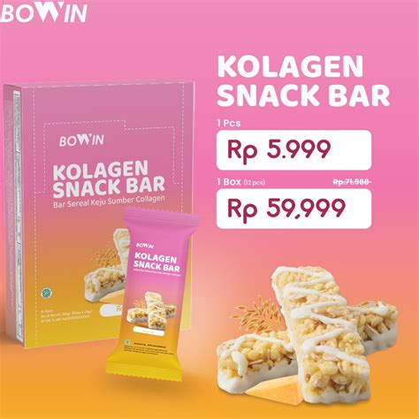 Jual Terbatas Bowin Kolagen Bar 1 000mg 1 Box 12 Pcs Snack Sehat