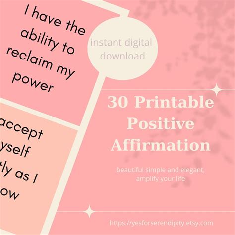 30 Printable Positive Affirmation Cards Motivational Cards Self Care Self Love Positivity