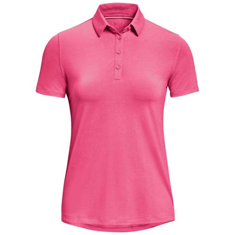 Under Armour Womens Zinger Short Sleeve Polo Shirt Pink Punk Click Golf