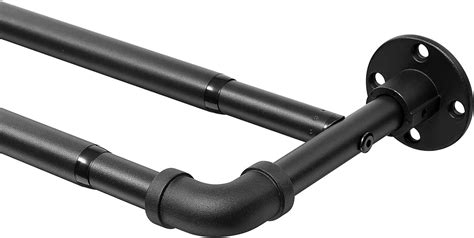 Derofit Industrial Double Curtain Rods For Windows To Inches