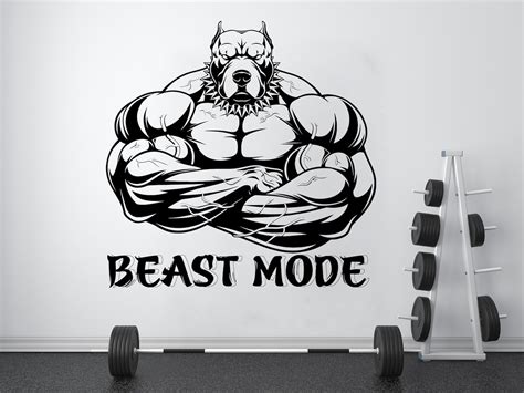 Gym Wall Decal Custom Fitness Decor Workout Art Vinyl Gorilla Etsy