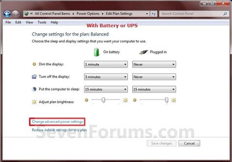 Power Plan Settings - Change | Tutorials