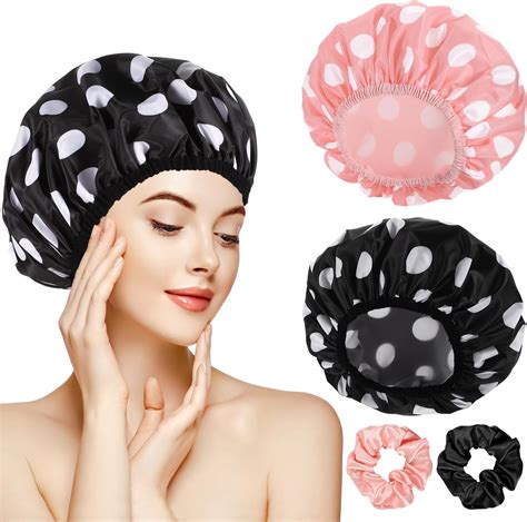 Shower Cap Esarora 4 Pack Bath Cap Designed For Women