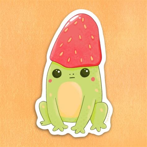 Strawberry Frog Vinyl Sticker Localgood