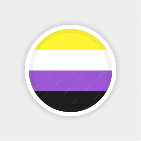 Cercle Drapeau Non Binaire Avec Un Fond Blanc | Vecteur Premium