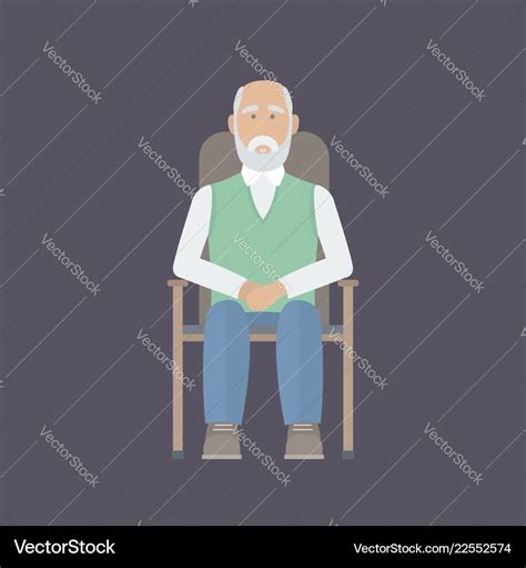 Old man sitting on a chair Royalty Free Vector Image