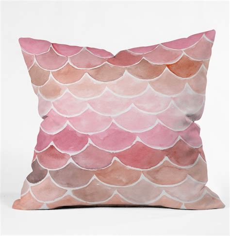 Pink Mermaid Scales Throw Pillow – Wonder Forest Store