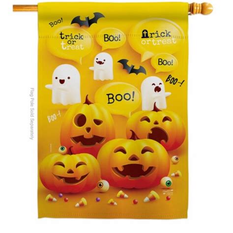 Angeleno Heritage H137557 BO 28 X 40 In Ghosts Pumpkins House Flag