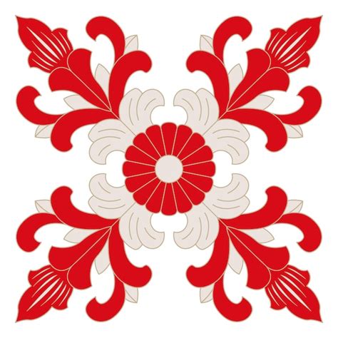 Dise O De Mandala Floral Rojo Blanco Patr N Sim Trico Abstracto P Talos