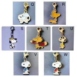 Snoopy Woodstock Clip On Enameled Charms For Jewelry Making Stitch