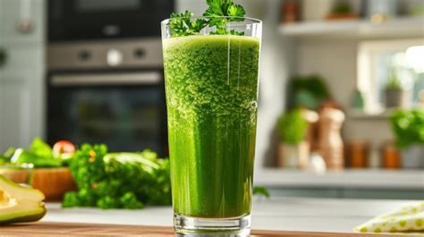 Premium Photo Freshly Made Parsley Juice In A Tall Glass Vibrant