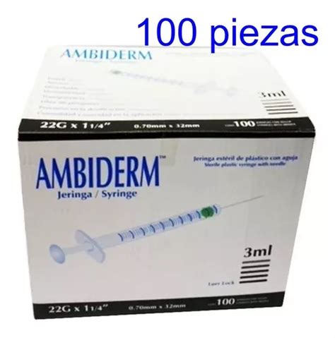 Jeringa Desechable Estéril 3ml Ambiderm Caja C 100 en venta en Coyoacán