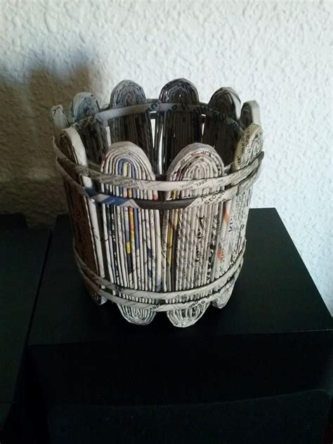 Basket Made From Recycled Paper Canastas De Papel Canastas De Papel