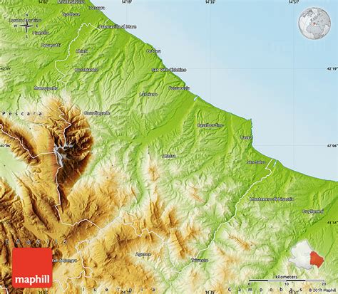 Physical Map of Chieti