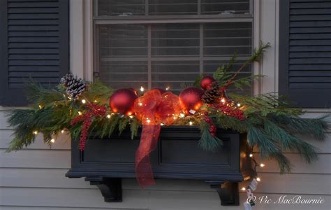 White Lights And Window Boxes Outdoor Christmas Decorating Tips