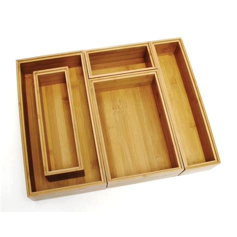 Lipper International Bamboo Organizer Set Piece The Home Depot