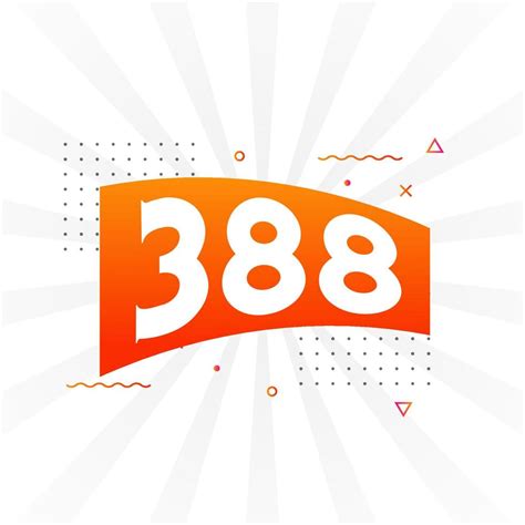 388 number vector font alphabet. Number 388 with decorative element ...