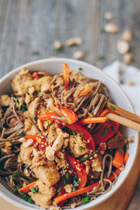 Sesame Soba Noodle Stir Fry With Crispy Tofu Healthienut Easy To